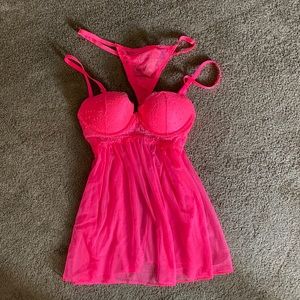 Sheer Mesh Babydoll Set